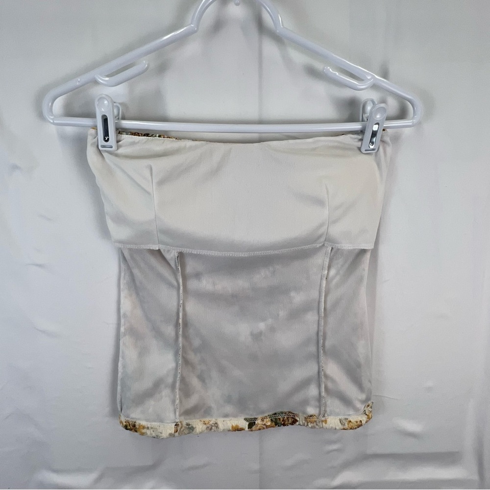 Body C - Small - Women's Top - Lace - Brown White - Strapless - Padded - Picture 6 of 10